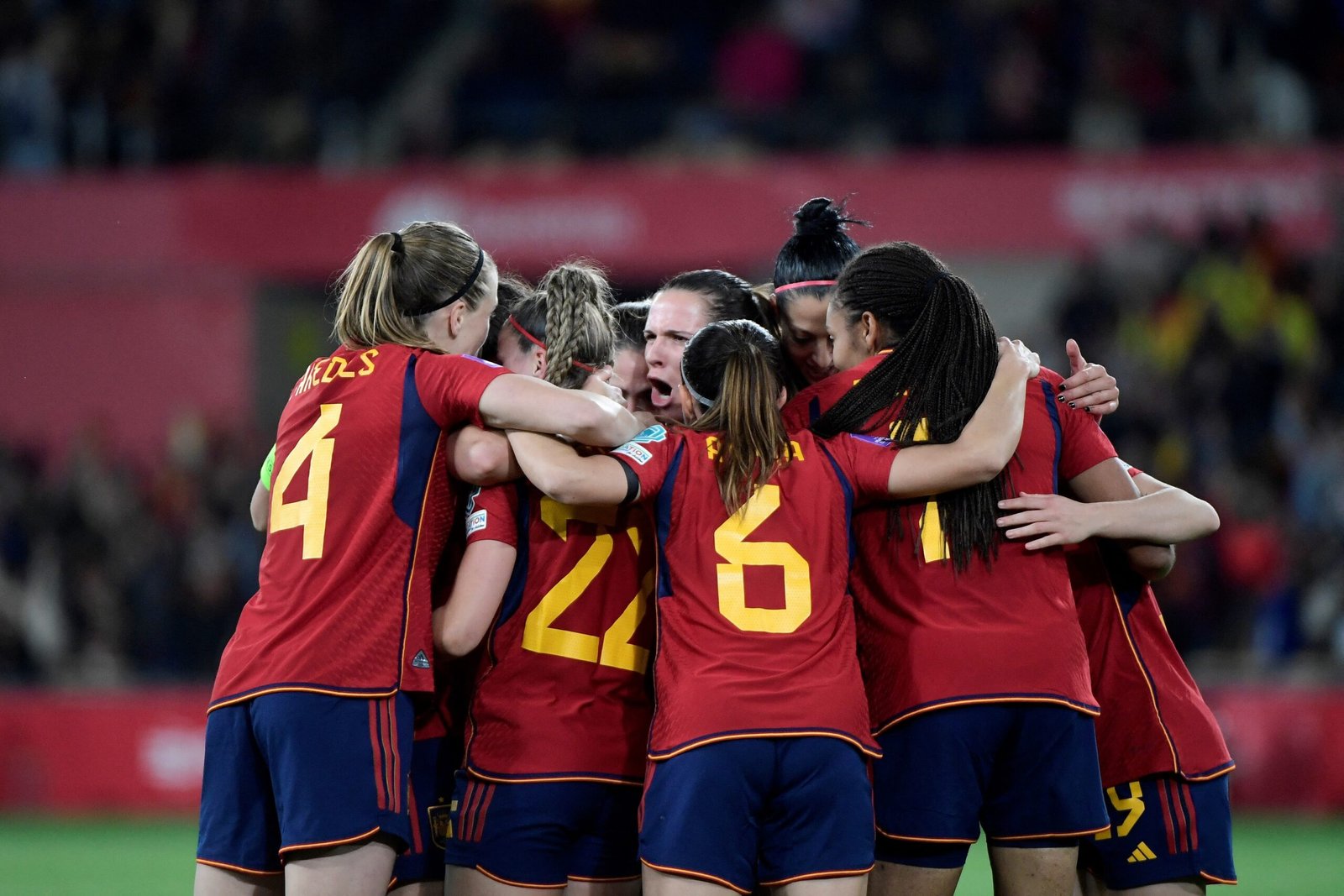 La Selección Española celebrando el segundo gol contra Francia en la final de la Nations League