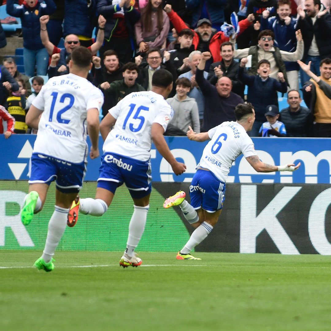 Gol Alejandro Francés para poner el resultado de 1-0 en el Real Zaragoza Tenerife