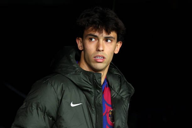 BARCELONA, SPAIN - MARCH 12: Joao Felix of FC Barcelona looks on prior to the UEFA Champions League 2023/24 round of 16 second leg match between FC Barcelona and SSC Napoli at Estadi Olimpic Lluis Companys on March 12, 2024 in Barcelona, Spain. (Photo by Eric Alonso/Getty Images)