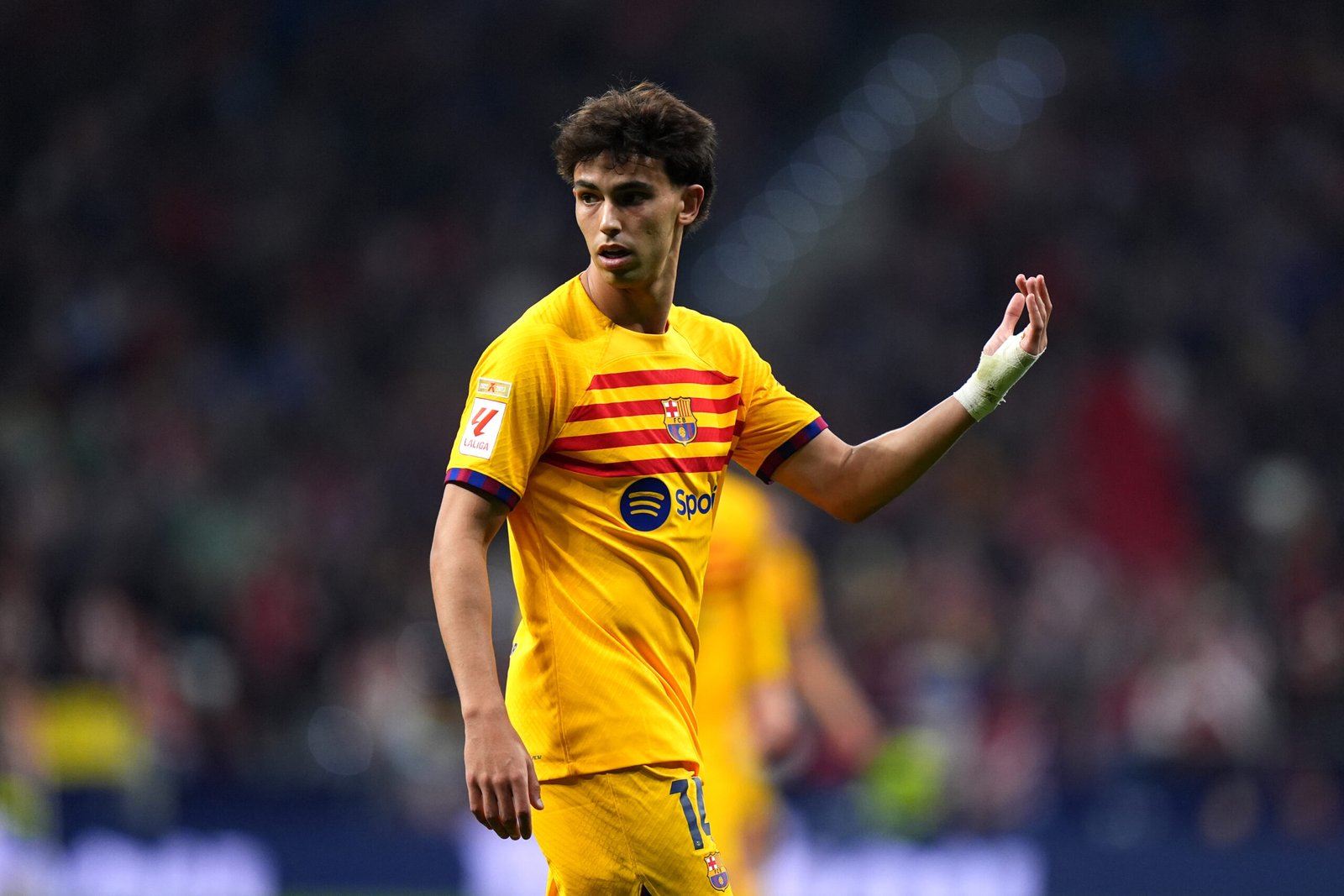 MADRID, SPAIN - MARCH 17: Joao Felix of FC Barcelona looks on during the LaLiga EA Sports match between Atletico Madrid and FC Barcelona at Civitas Metropolitano Stadium on March 17, 2024 in Madrid, Spain. (Photo by Angel Martinez/Getty Images)