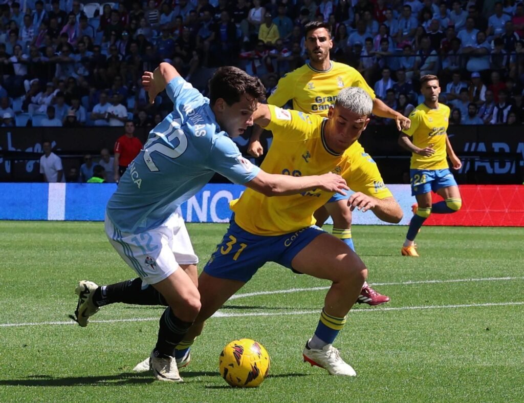 Juanma Herzog en el partido contra el Celta