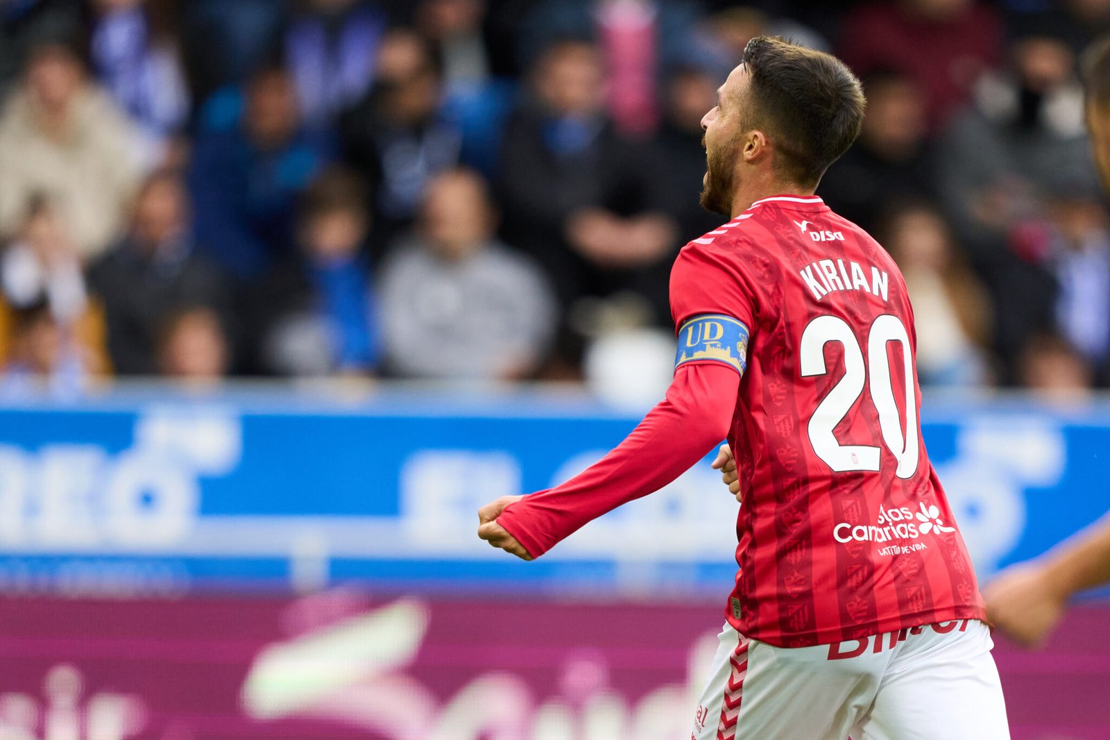 Kirian Rodríguez celebrando su gol contra el Alavés