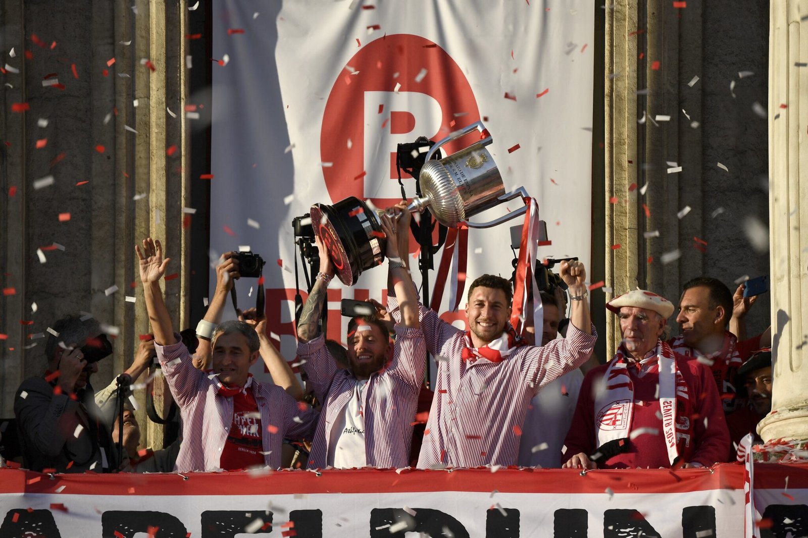 Celebración del Athletic Club con la Copa del Rey en el ayuntamiento