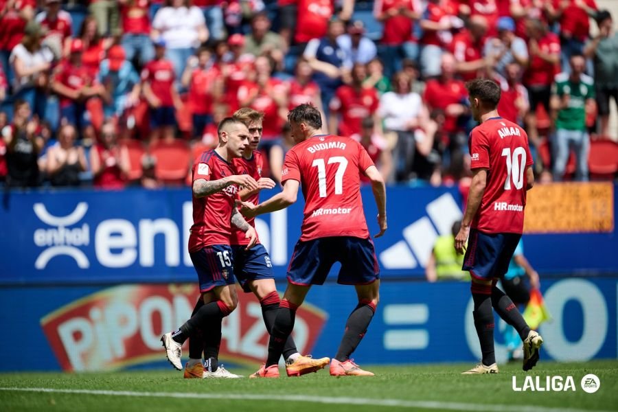 Ante Budimir celebrando el primer gol de Osasuna