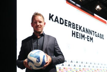 BERLIN, GERMANY - MAY 16: Julian Nagelsmann, head coach of Team Germany attends the squad unveiling of the German National Football team for the Euro 2024 at DRIVE. Volkswagen Group Forum on May 16, 2024 in Berlin, Germany. (Photo by Alexander Hassenstein/Getty Images)