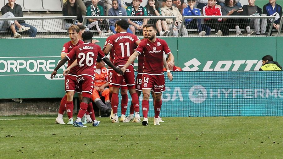 Alcorcón celebra un gol.