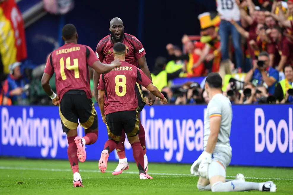 Bélgica celebrando el primer gol del partido. FOTO: UEFA