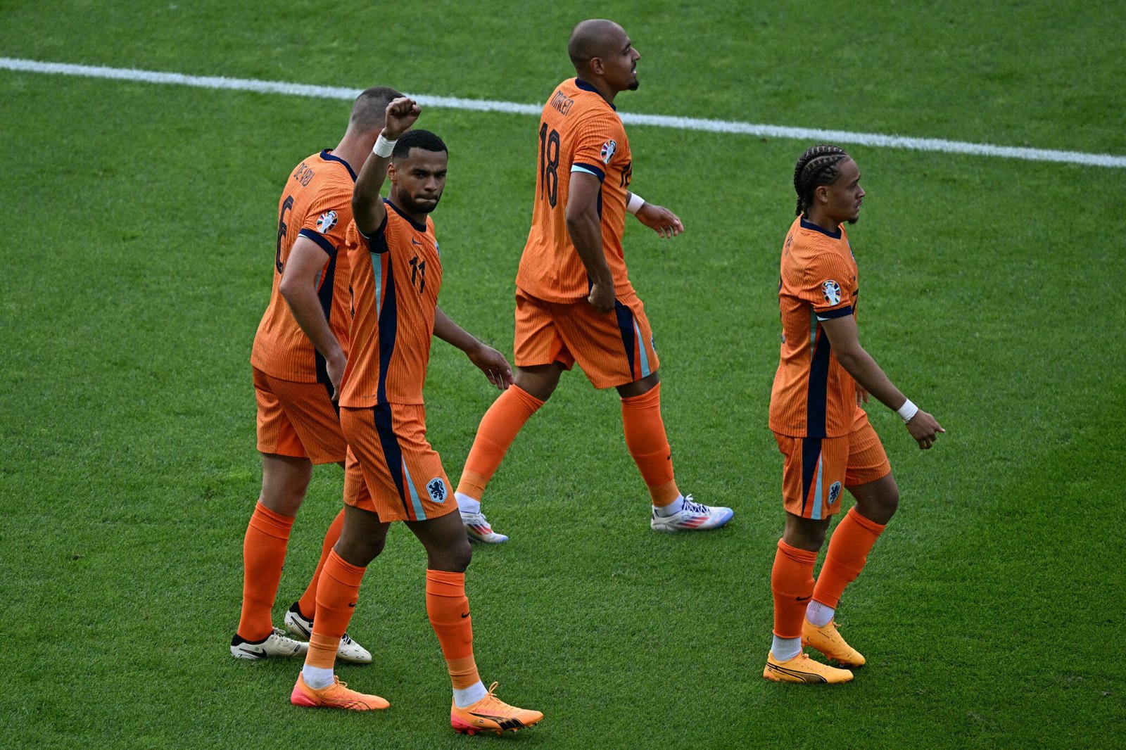 Gakpo celebra el empate de Países Bajos frente a Austria