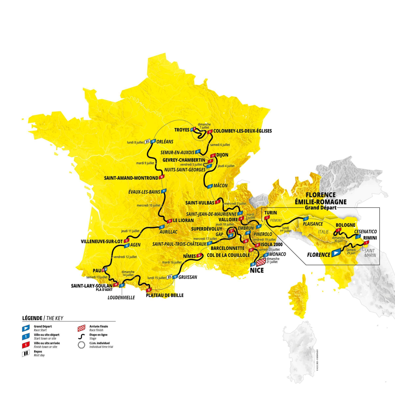 Imagen del recorrido del Tour de Francia 2024.