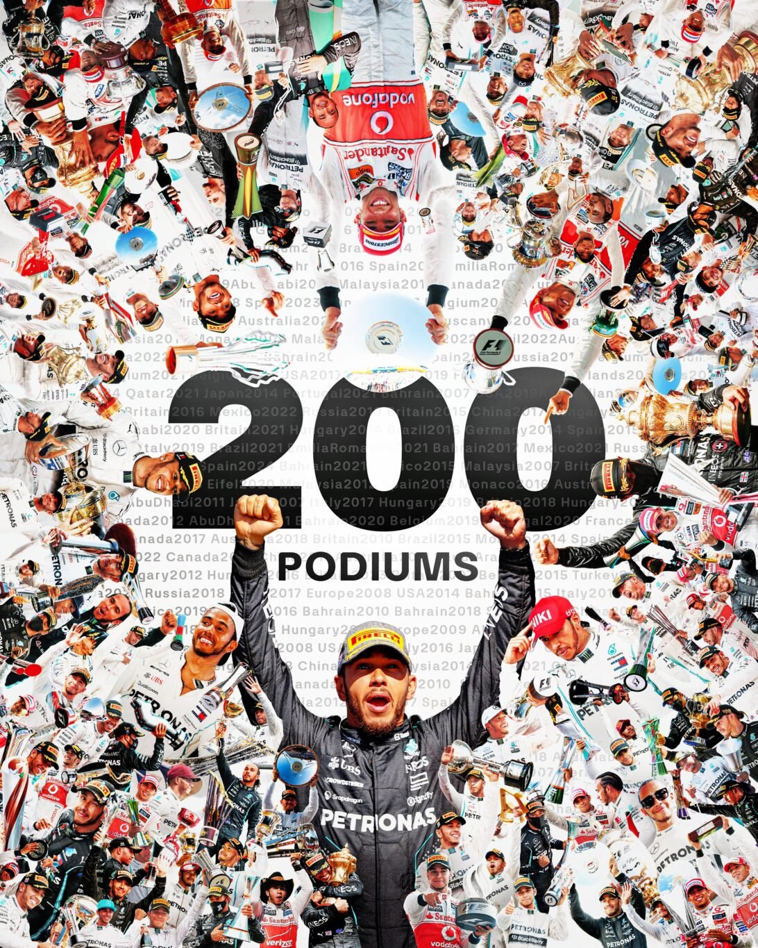 200 veces subido al podio, Lewis Hamilton | Foto: Mercedes, vía X
