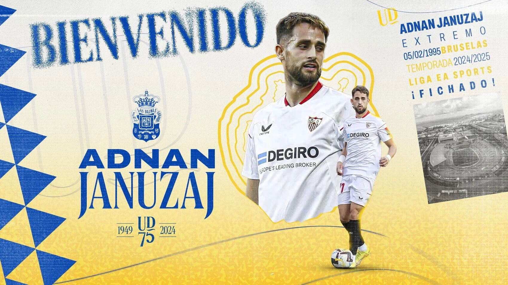 Adnan Januzaj, nuevo jugador de Las Palmas. Foto: UD Las Palmas.