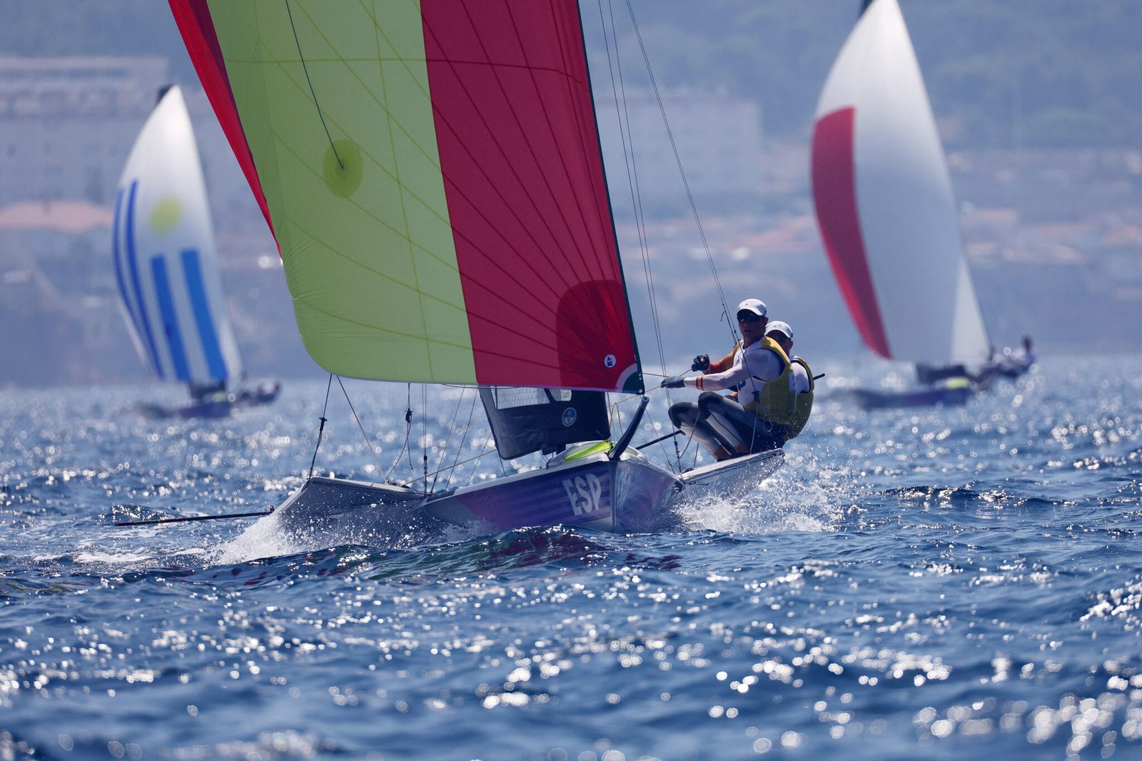 Diego Botín y Florian Trittel durante la última regata en vela 49er.