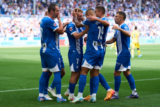 El Deportivo Alavés celebrando un gol