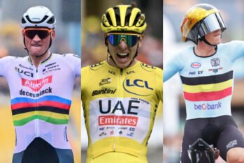 Mathieu van der Poe, Tadej Pogacar y Remco Evenepoel, principales favoritos para el Mundial de Zúrich 2024.