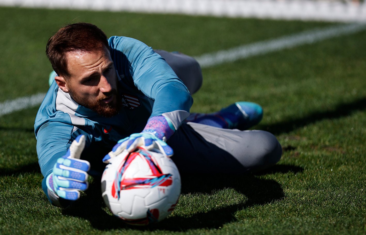 Oblak en el entrenamiento con el Atleti