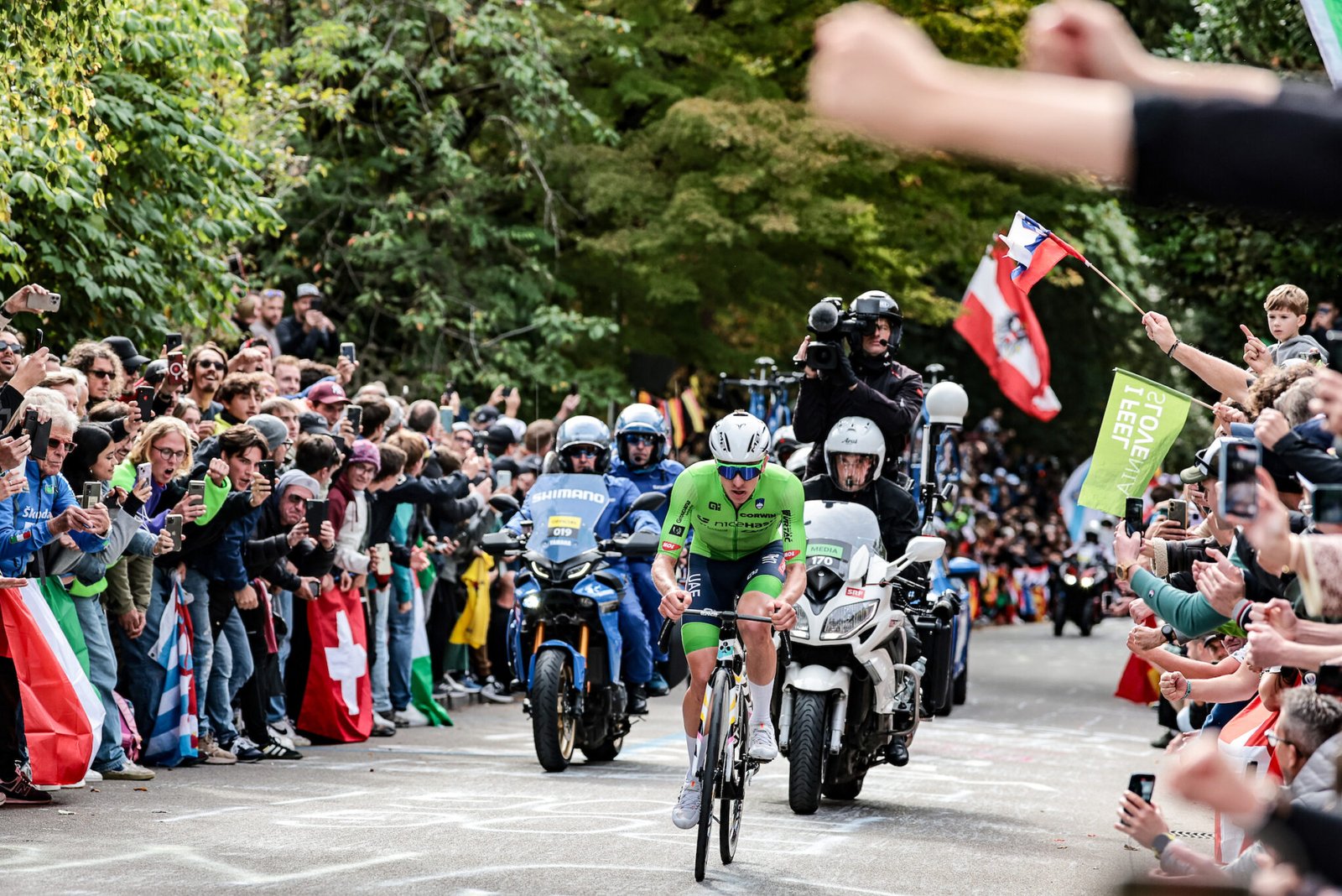 Tadej Pogacar en el Mundial de Zúrich 2024. Foto: UCI vía X.