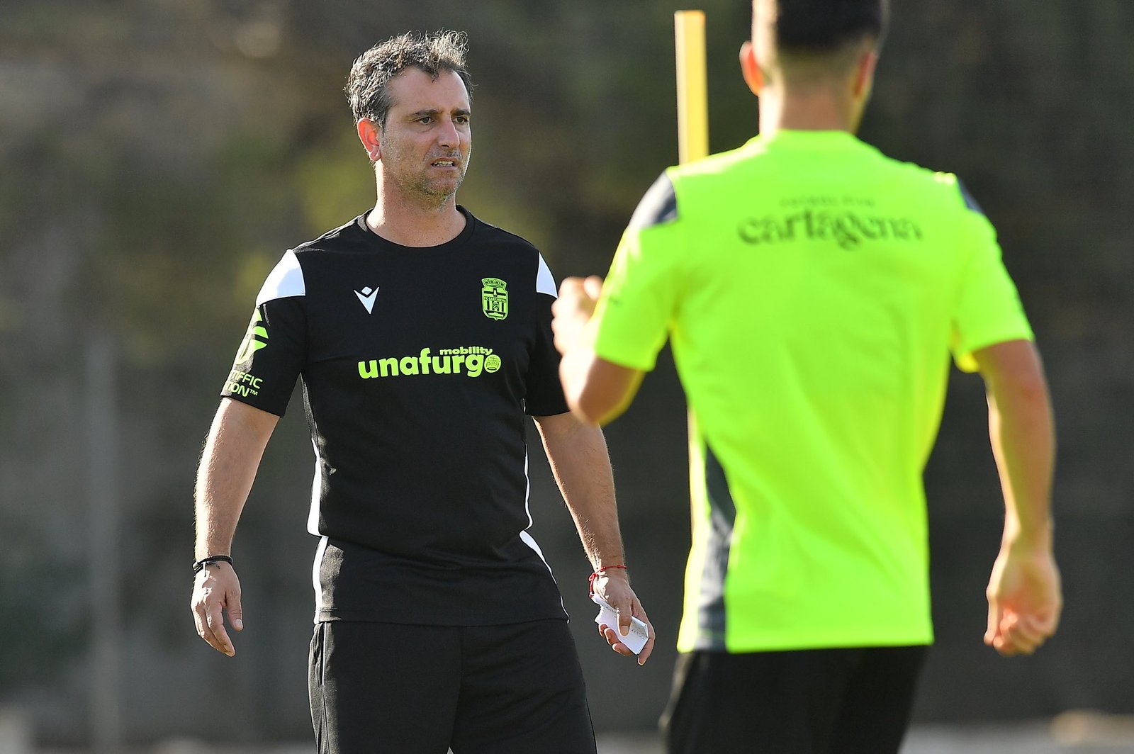 Jandro Castro durante un entrenamiento con el FC Cartagena. Fuente: FC Cartagena "X"