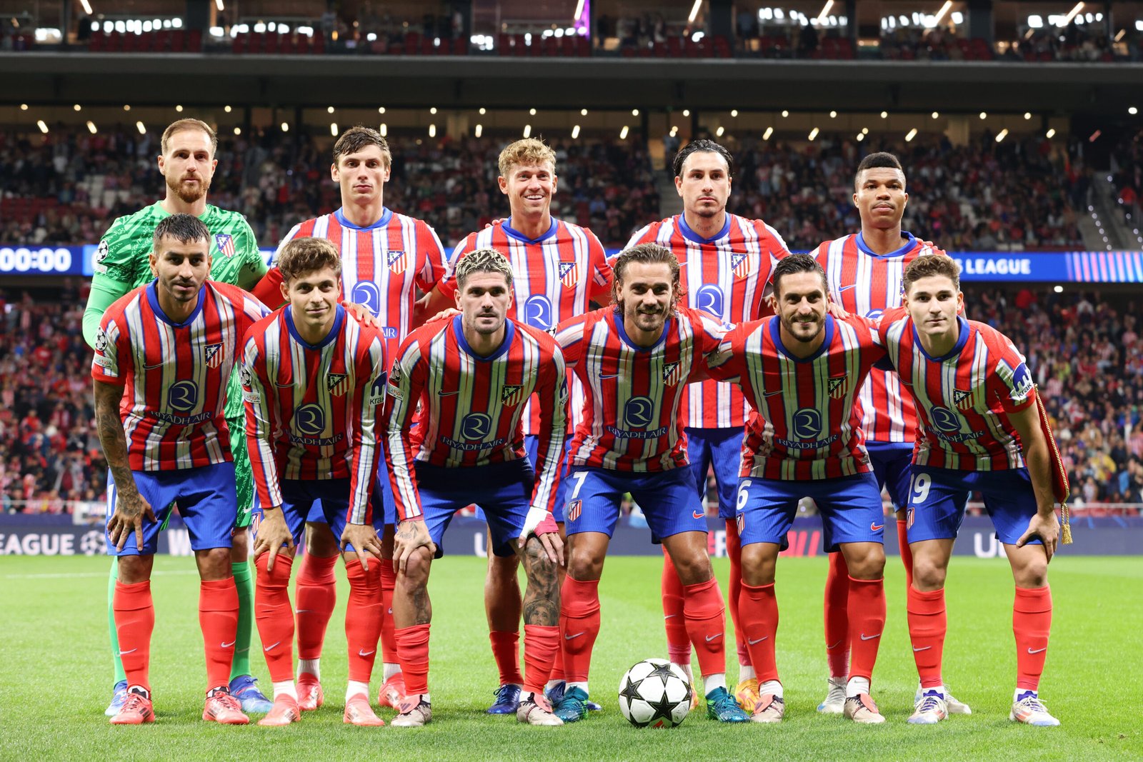 Once titular del Atlético de Madrid ante el Leipzig