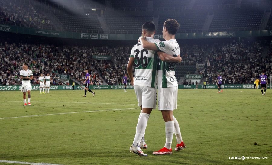 Celebración del Elche CF en la victoria 3-1 contra el Córdoba 