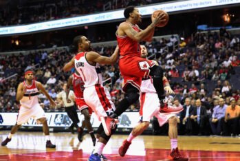 Derrick Rose con los Bulls frente a los Wizards en la temporada 2016. (Fotografía: Rob Carr/ getty images)