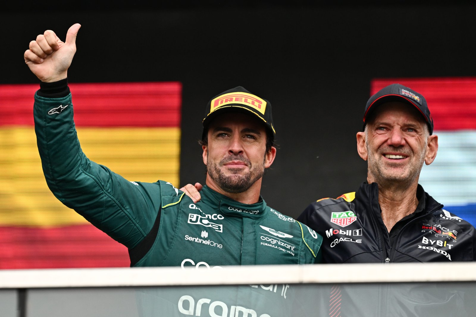 Alonso y Newey en el podio del Gran Premio de Canadá