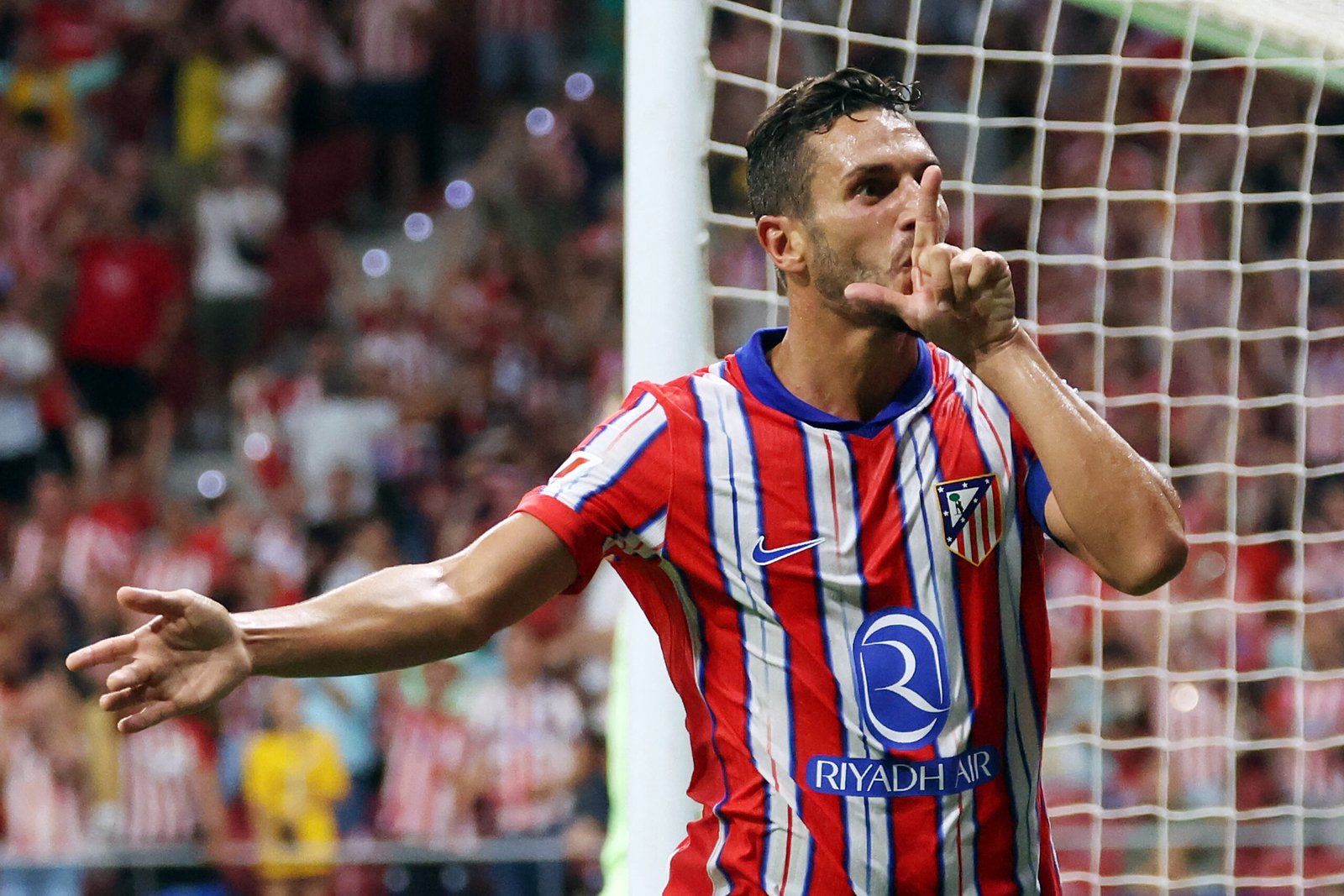 Koke celebrando un gol con el Atlético de Madrid