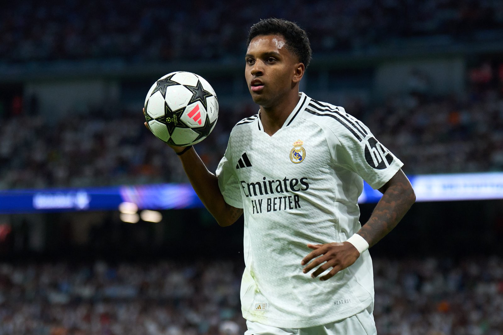 Rodrygo durante el partido entre el Real Madrid y el Stuttgart