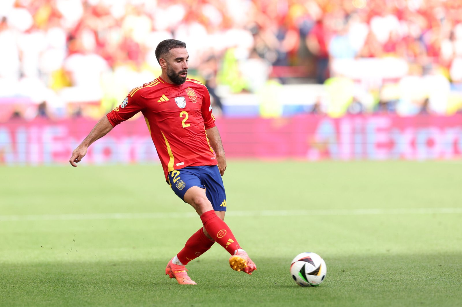 Carvajal, jugador del Real Madrid, con la selección española