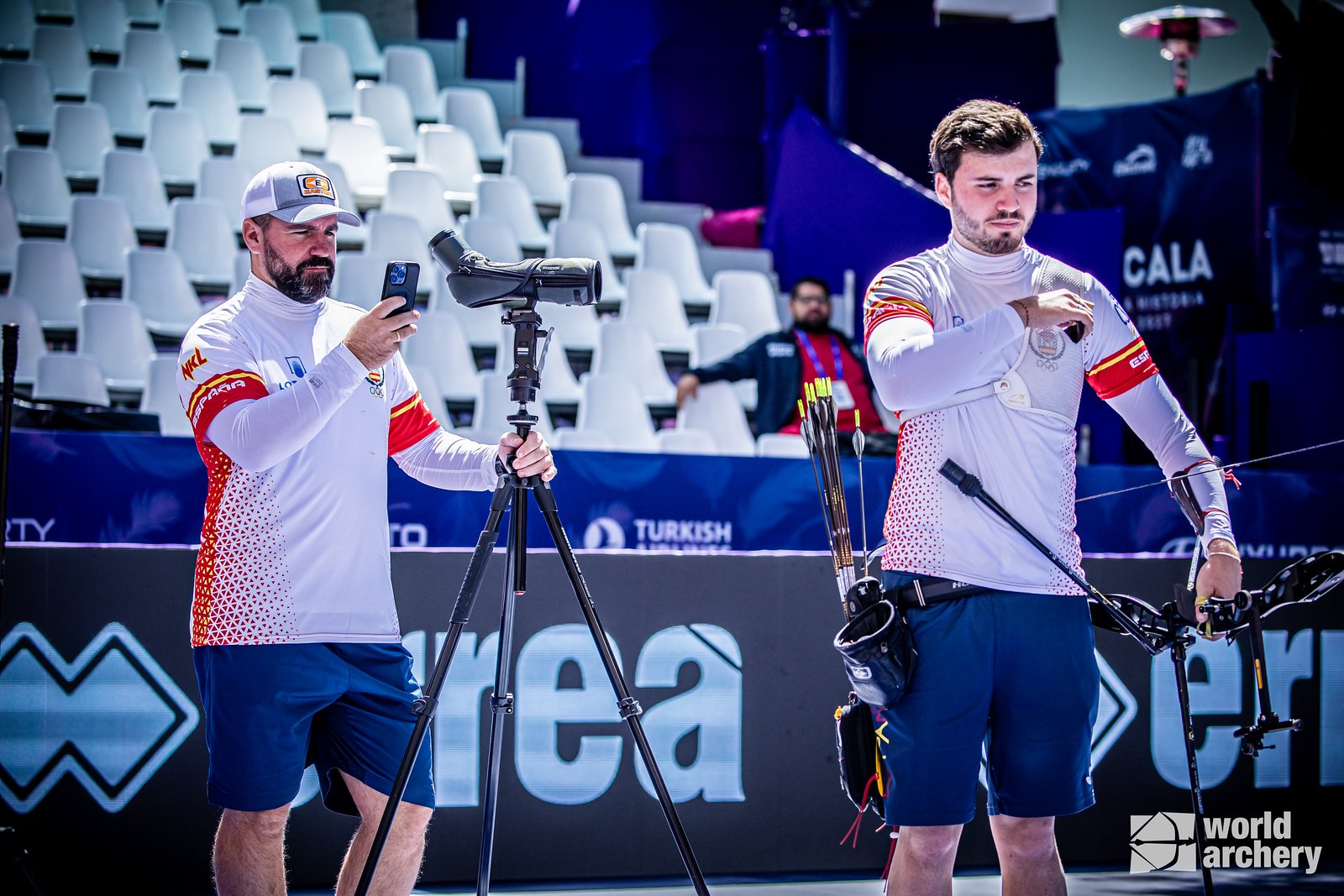 Andrés Temiño y Elías Cuesta en la final de la Copa del Mundo en México / Foto: World Archery