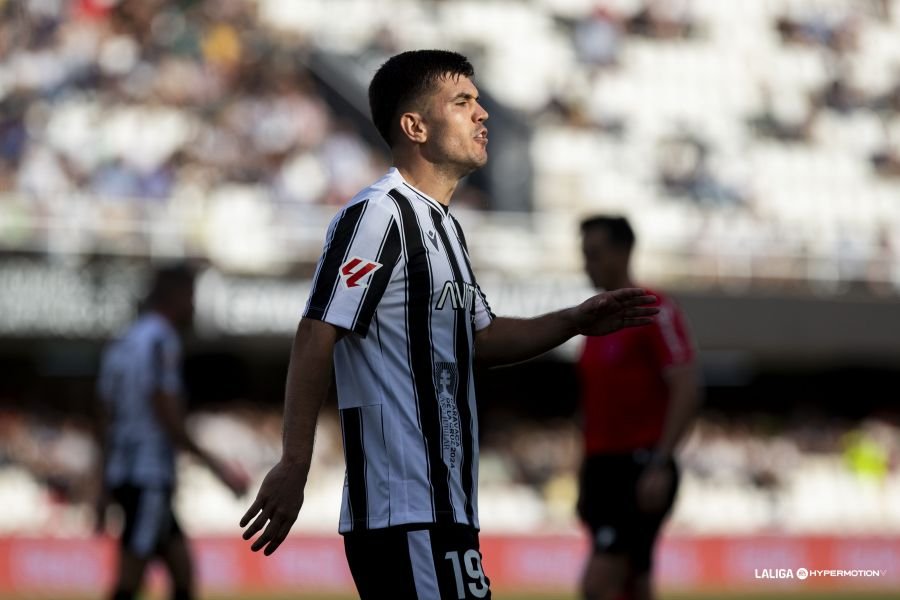 Martín Aguirrgabiria en el partido de ayer contra el Racing de Ferrol