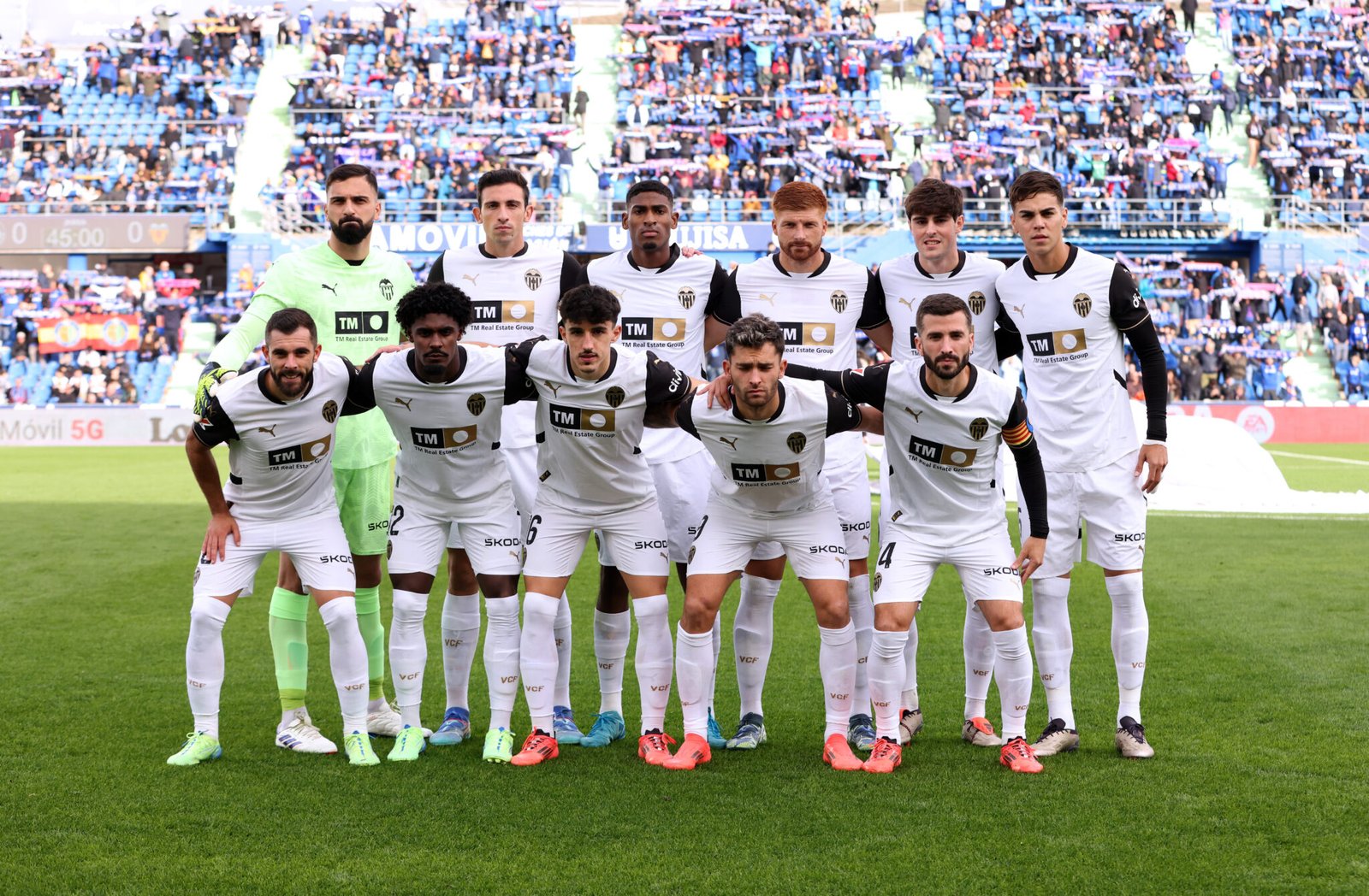 Valencia en el partido contra el Getafe. El partido entre Valencia y Parla Escuela podría suspenderse