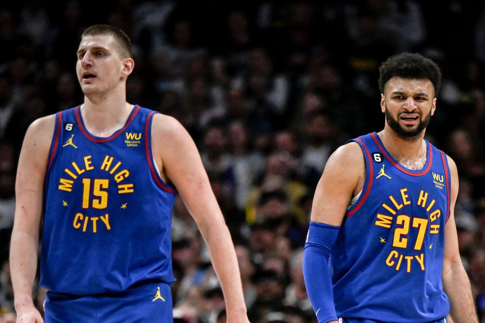 Jamal Murray y Nikola Jokic con los Denver Nuggets