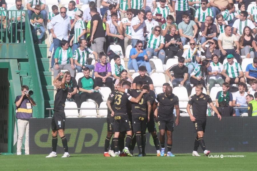 Celebración del CD Castellón con el gol de Cala en la anterior jornada contra el Córdoba 