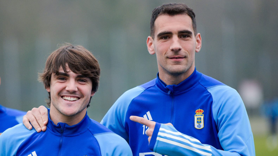 Jaime Vázquez y Dani Calvo en un entrenamiento | Real Oviedo