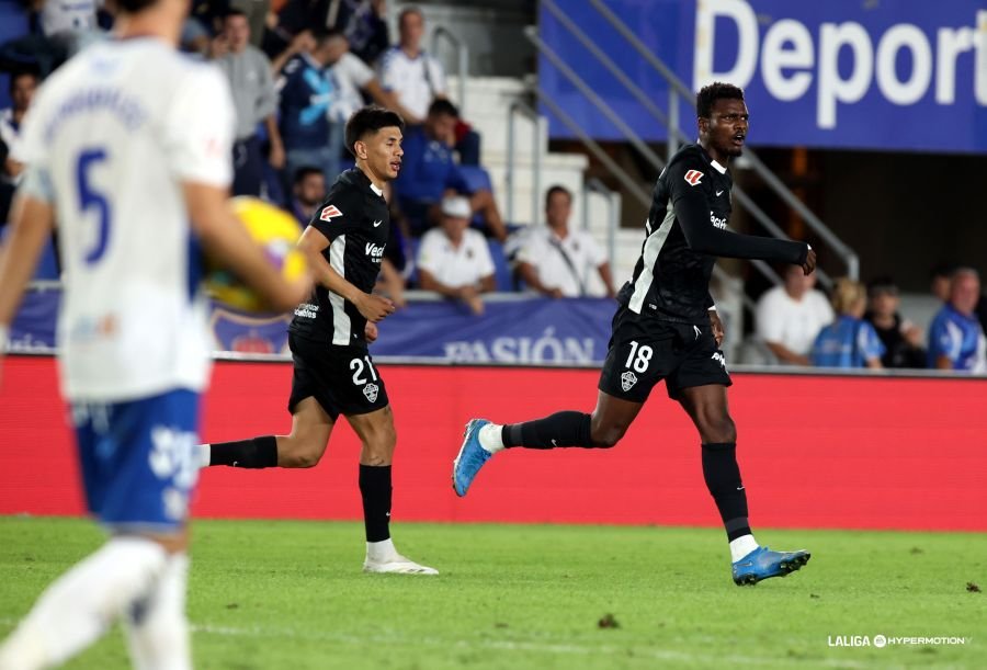 Sory Kaba celebrando su gol en el tiempo de descuento