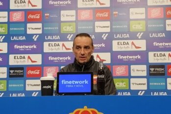 José Luis Oltra en la rueda de prensa previa al encuentro ante el CD Tenerife (Fotografía: Ángel Sánchez)