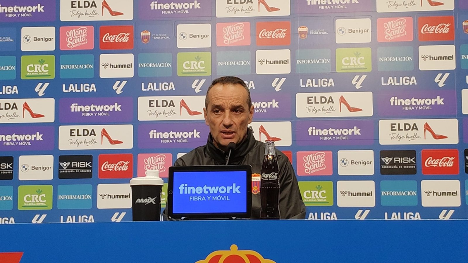 José Luis Oltra en la rueda de prensa previa al encuentro ante el CD Tenerife (Fotografía: Ángel Sánchez)