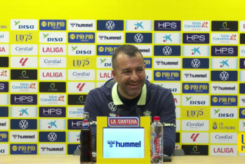 Diego Martínez en rueda de prensa. Foto: UD Las Palmas.