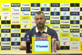 Diego Martínez en rueda de prensa. Foto: UD Las Palmas.