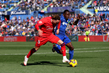 Rubén Vargas en el partido contra el Getafe en el Coliseum