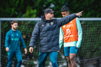 José Alberto López en el entramiento previo al partido ante el Burgos CF