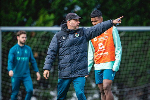 José Alberto López en el entramiento previo al partido ante el Burgos CF