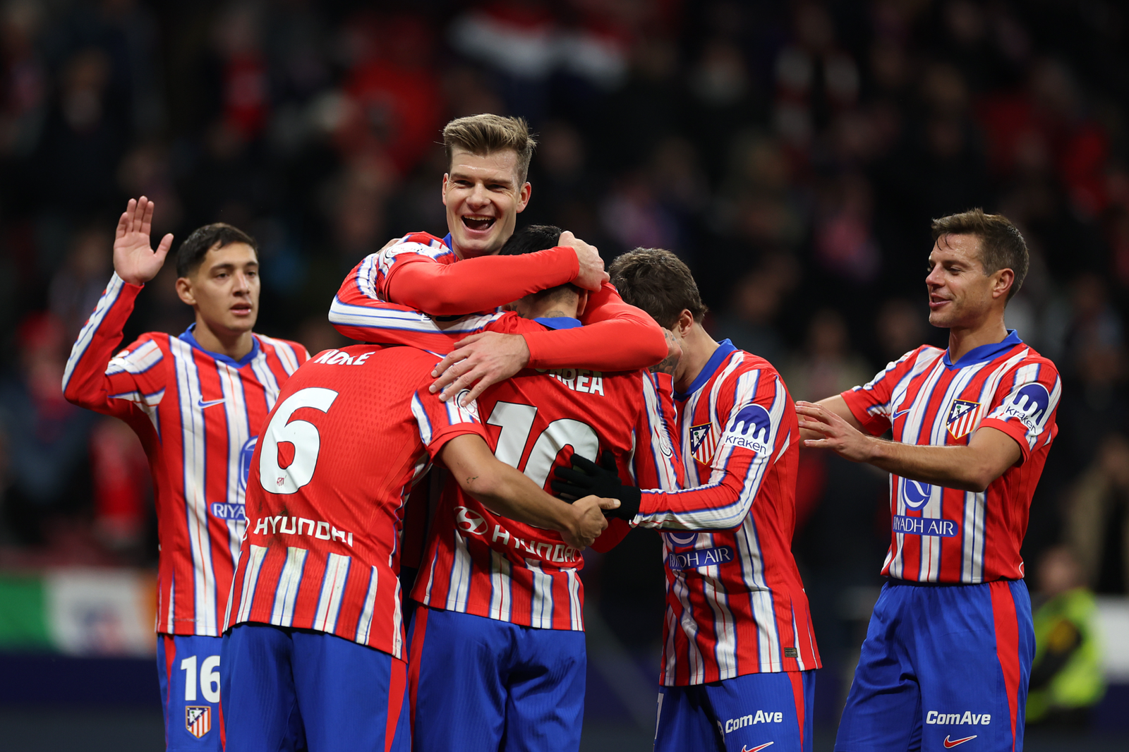 El Atlético de Madrid celebrando el 5-0 ante el Getafe