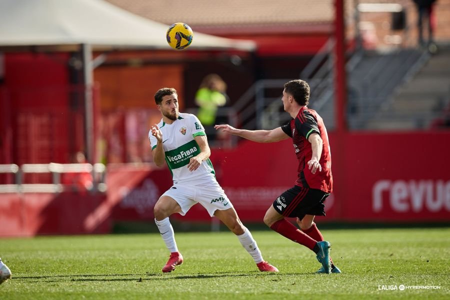 Salinas en el partido ante el Mirandés