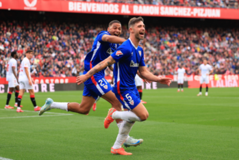 Yeray en su gol en el Pizjuán