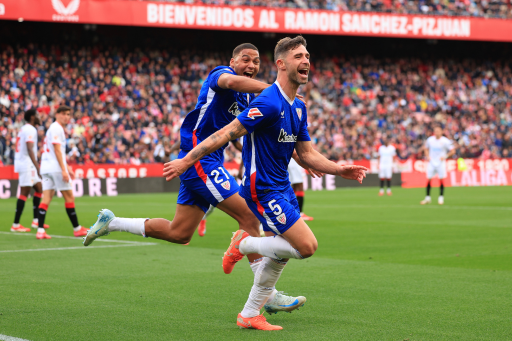 Yeray en su gol en el Pizjuán