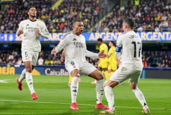 Mbappé celebrando el gol del Real Madrid