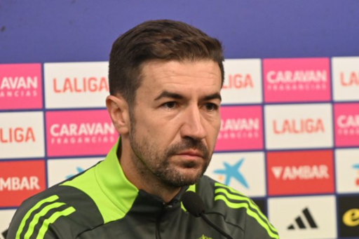 Gabi Fernández en la rueda de prensa previa al partido ante el Racing Club de Ferrol