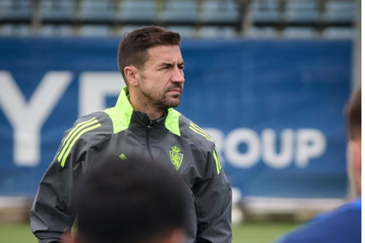Gabi Fernández en rueda de prensa previa al partido ante el Real Oviedo