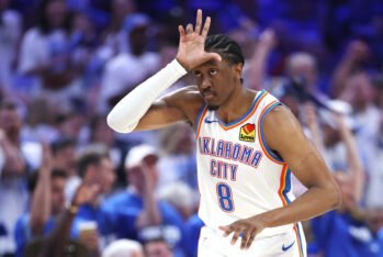 Jalen Williams #8 de Oklahoma City Thunder contra los Indiana Pacers en el quinto partido de las NBA Finals en el Paycom Center el 16 de Junio de 2025 en Oklahoma City, Oklahoma(Fotografía:Matthew Stockman/Getty Images)
